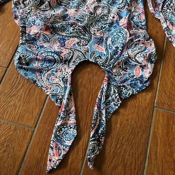 Bobeau Boho Tie Cold Shoulder Top S - Picture 5 of 6